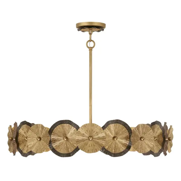 Lincoln Five Light Pendant in Distressed Gold/Bronze - Image 1