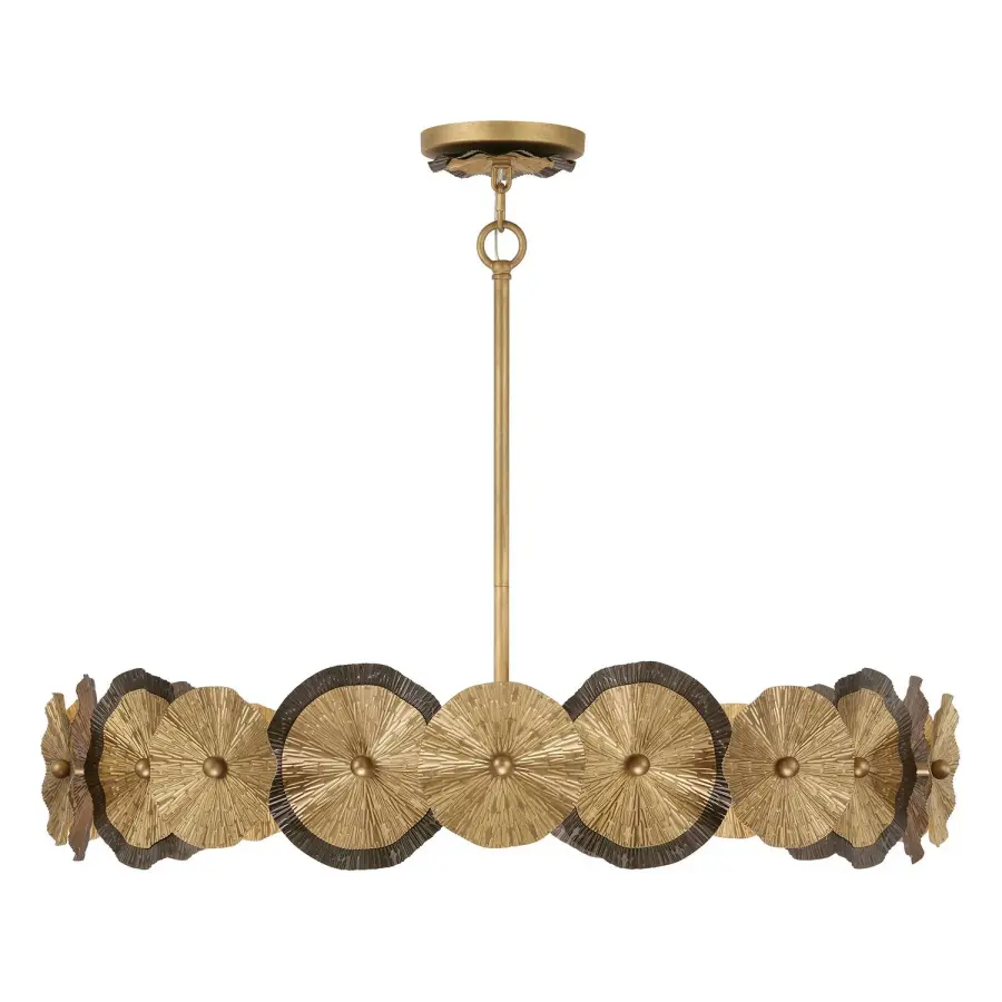Lincoln Five Light Pendant in Distressed Gold/Bronze - Image 1