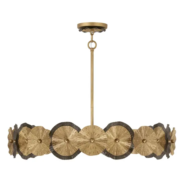 Lincoln 5-Light Pendant in Distressed Gold and Bronze by Breegan Jane - alternate view