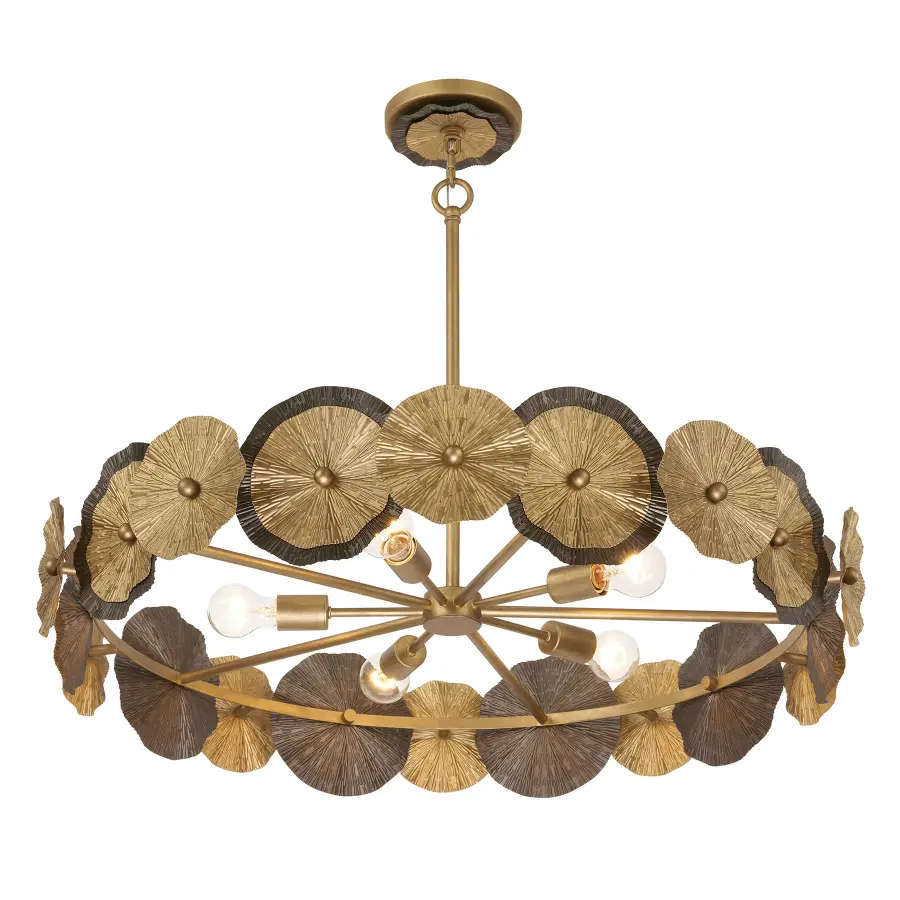 Lincoln 5-Light Pendant in Distressed Gold and Bronze by Breegan Jane - Image 4