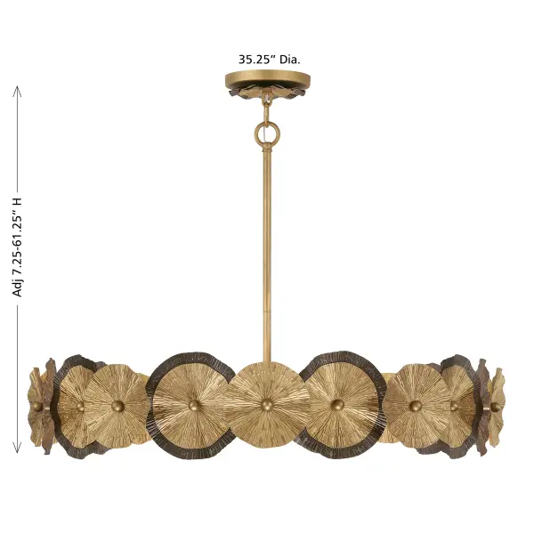Lincoln 5-Light Pendant in Distressed Gold and Bronze by Breegan Jane - Image 7