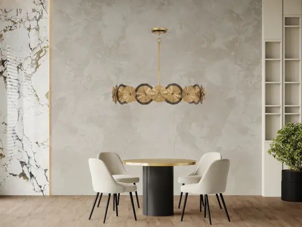 Lincoln 5-Light Pendant in Distressed Gold and Bronze by Breegan Jane - Image 8