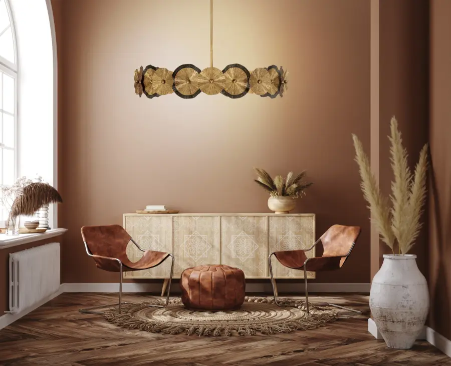 Lincoln 5-Light Pendant in Distressed Gold and Bronze by Breegan Jane - Image 9