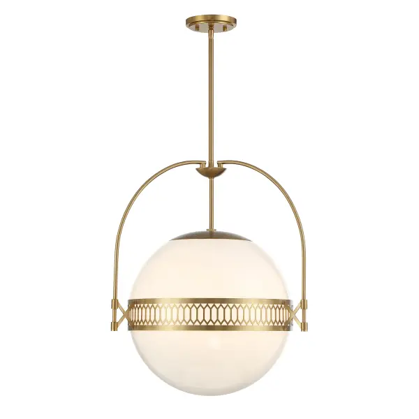 The Thornhill pendant captivates with its swirling strie glass orb and refined warm brass detailing. Its transitional design bridges traditional elegance and contemporary simplicity, making it versatile across multiple room styles.