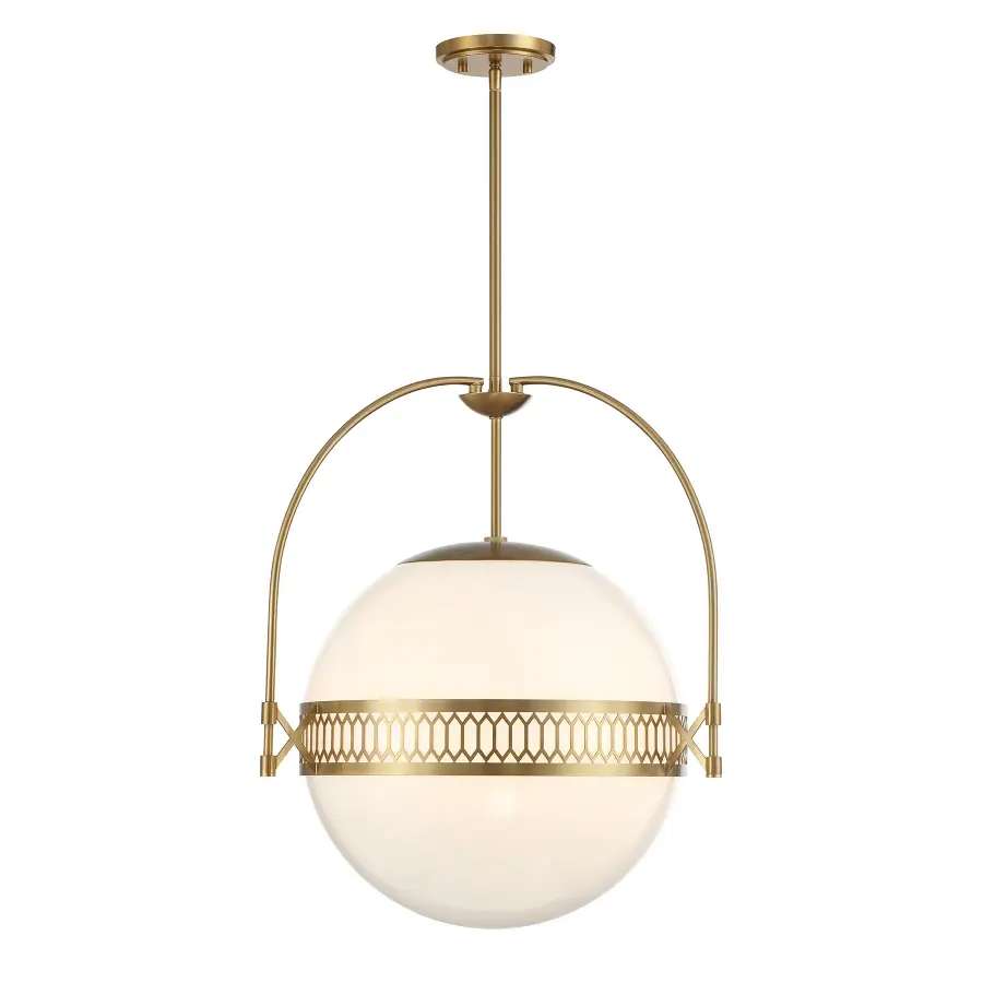 Thornhill Three Light Pendant in Warm Brass - Image 1