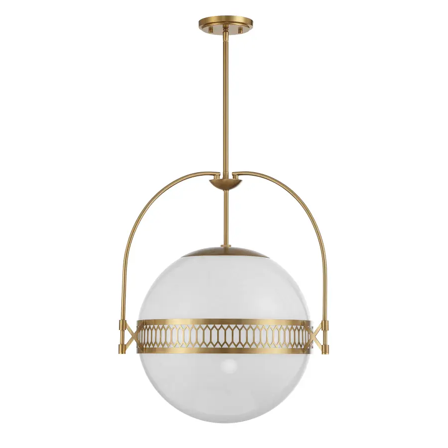 Thornhill Three Light Pendant in Warm Brass - Image 2