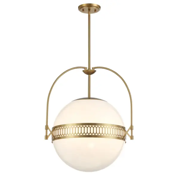 Thornhill Three Light Pendant in Warm Brass - Image 3