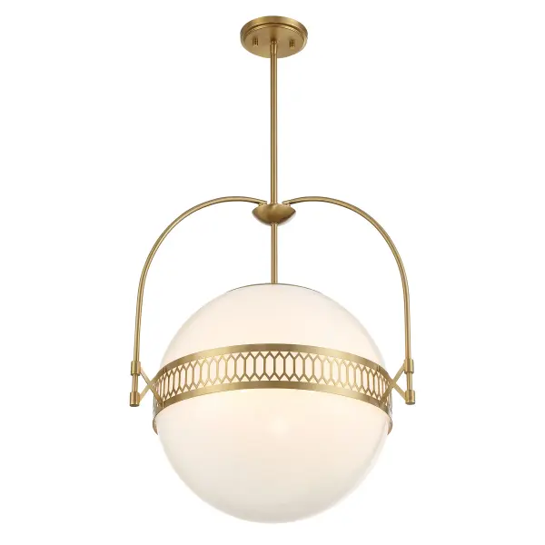 Thornhill Three Light Pendant in Warm Brass - Image 4