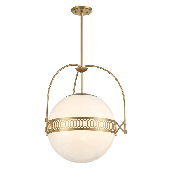 Thornhill Three Light Pendant in Warm Brass - Image 5