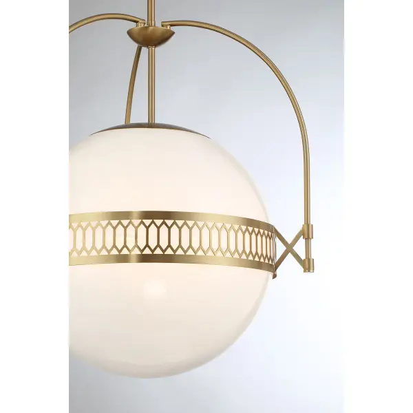 Thornhill Three Light Pendant in Warm Brass - Image 6