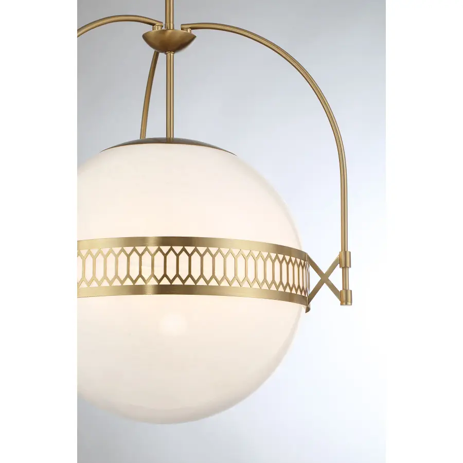 Thornhill Three Light Pendant in Warm Brass - Image 6