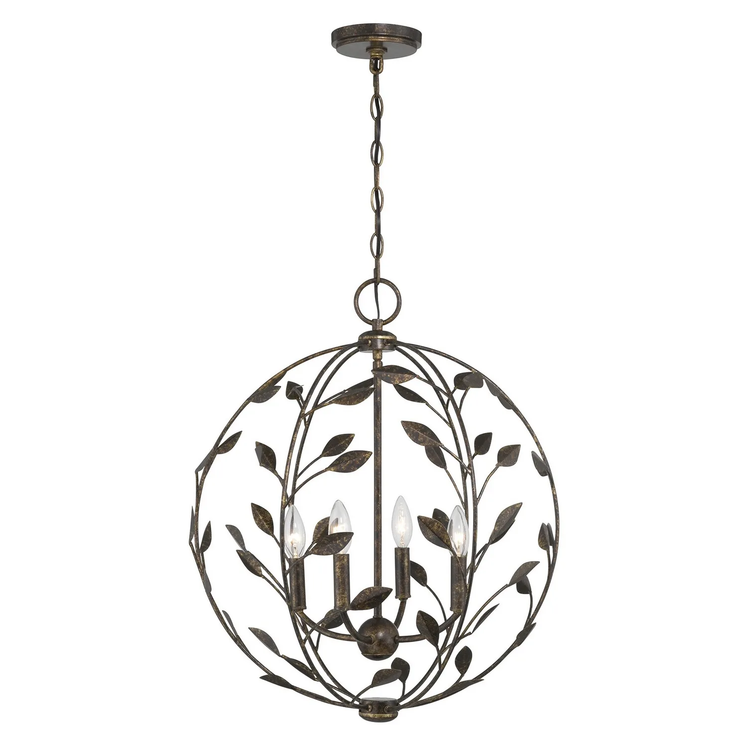 Laska Four Light Pendant in Enchanted Bronze