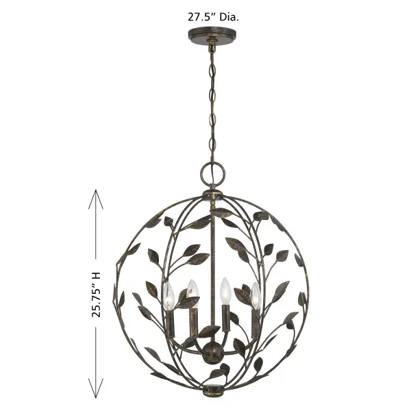 Laska 4-Light Pendant in Enchanted Bronze by Breegan Jane - Image 6