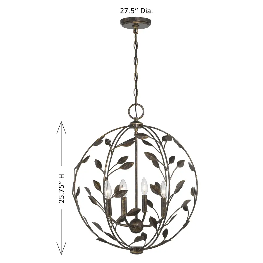 Laska 4-Light Pendant in Enchanted Bronze by Breegan Jane - Image 6