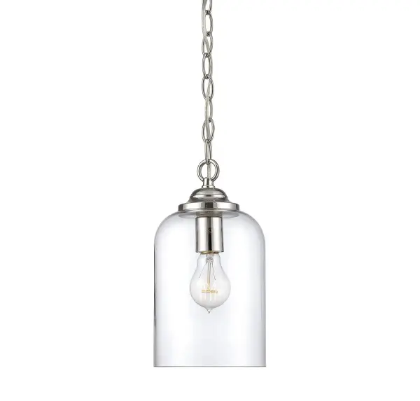 Bally One Light Pendant in Polished Nickel - Image 1
