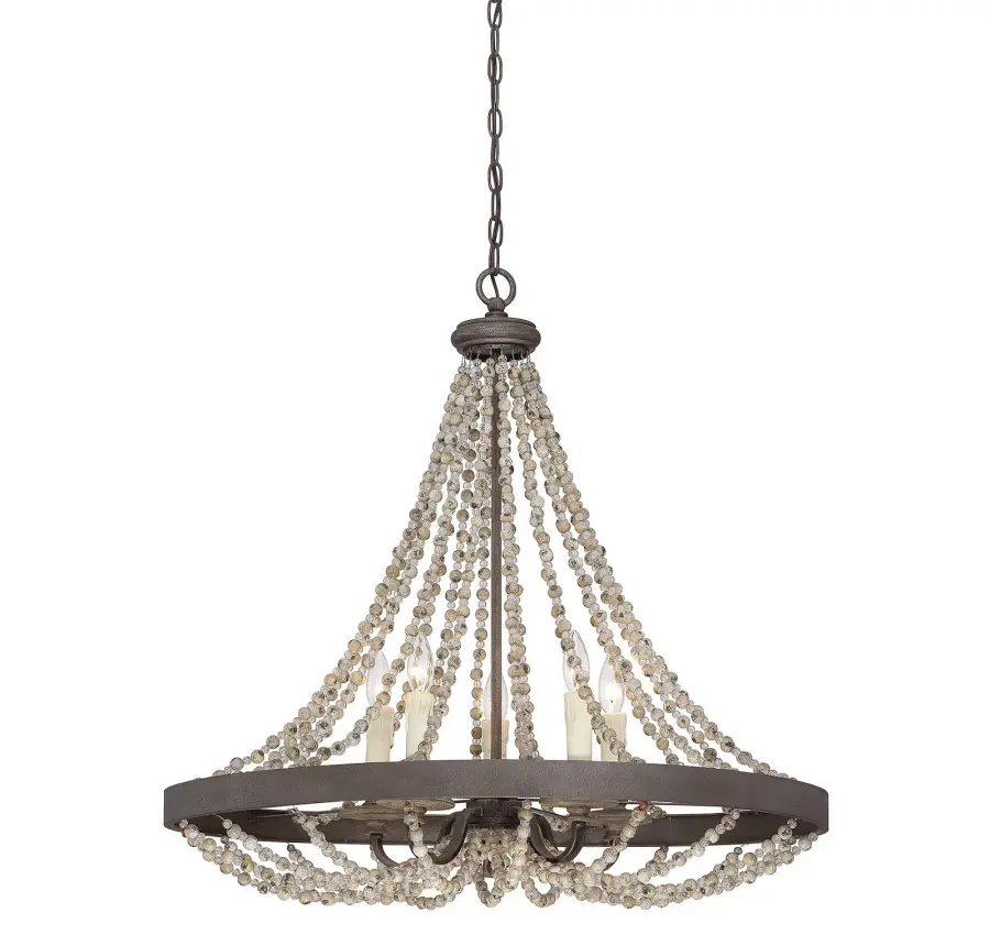 Mallory 5-Light Pendant in Fossil Stone - Image 1