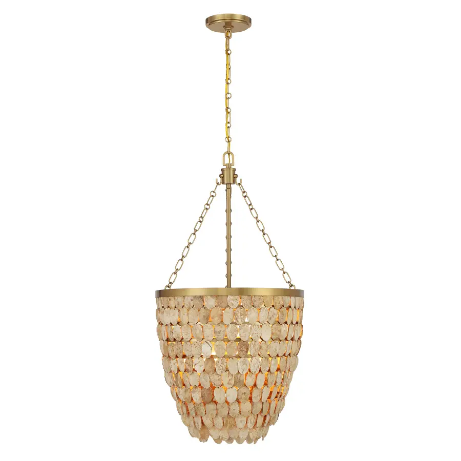 Catalan 4-Light Pendant in Warm Brass by Breegan Jane - Image 1