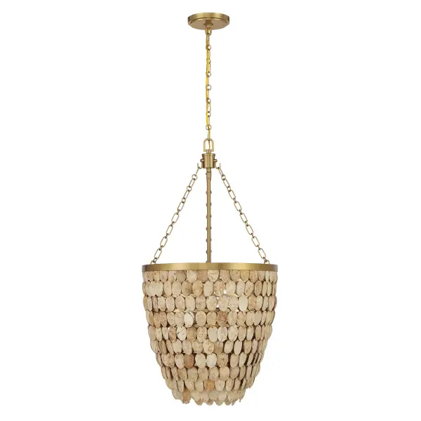 Catalan 4-Light Pendant in Warm Brass by Breegan Jane - alternate view