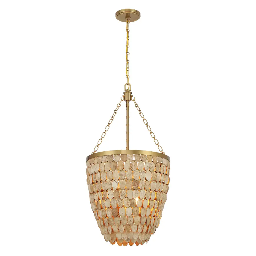 Catalan 4-Light Pendant in Warm Brass by Breegan Jane - Image 3