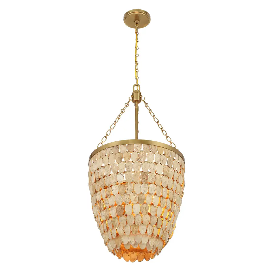 Catalan 4-Light Pendant in Warm Brass by Breegan Jane - Image 4