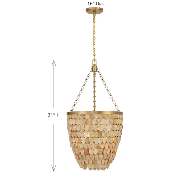 Catalan 4-Light Pendant in Warm Brass by Breegan Jane - Image 8