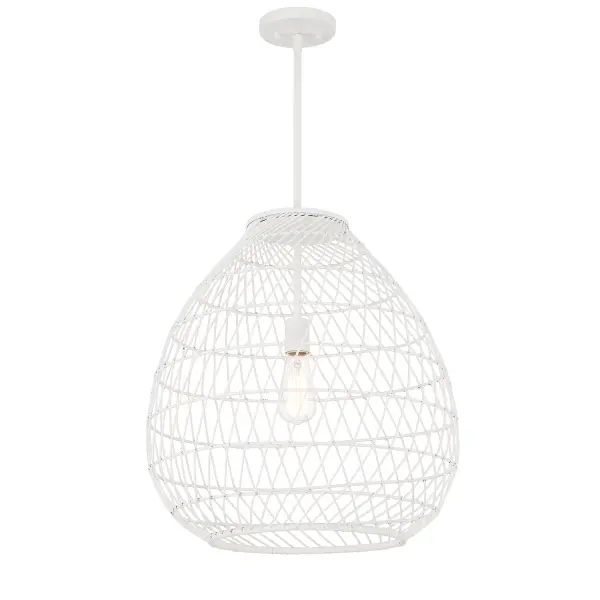 Maya 1-Light Pendant in Bisque White - Image 3