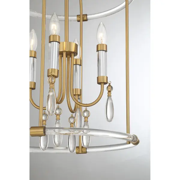 Mayfair 4-Light Pendant in Warm Brass and Chrome - Image 6
