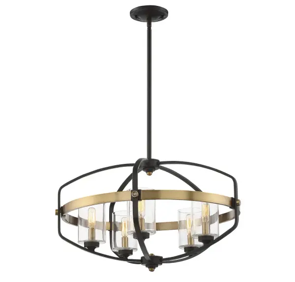 Kirkland 5-Light Pendant in English Bronze and Warm Brass - Image 3