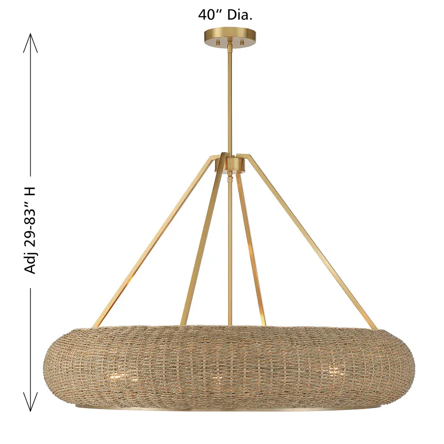 Gaia 6-Light Pendant in Warm Brass by Breegan Jane - Image 8