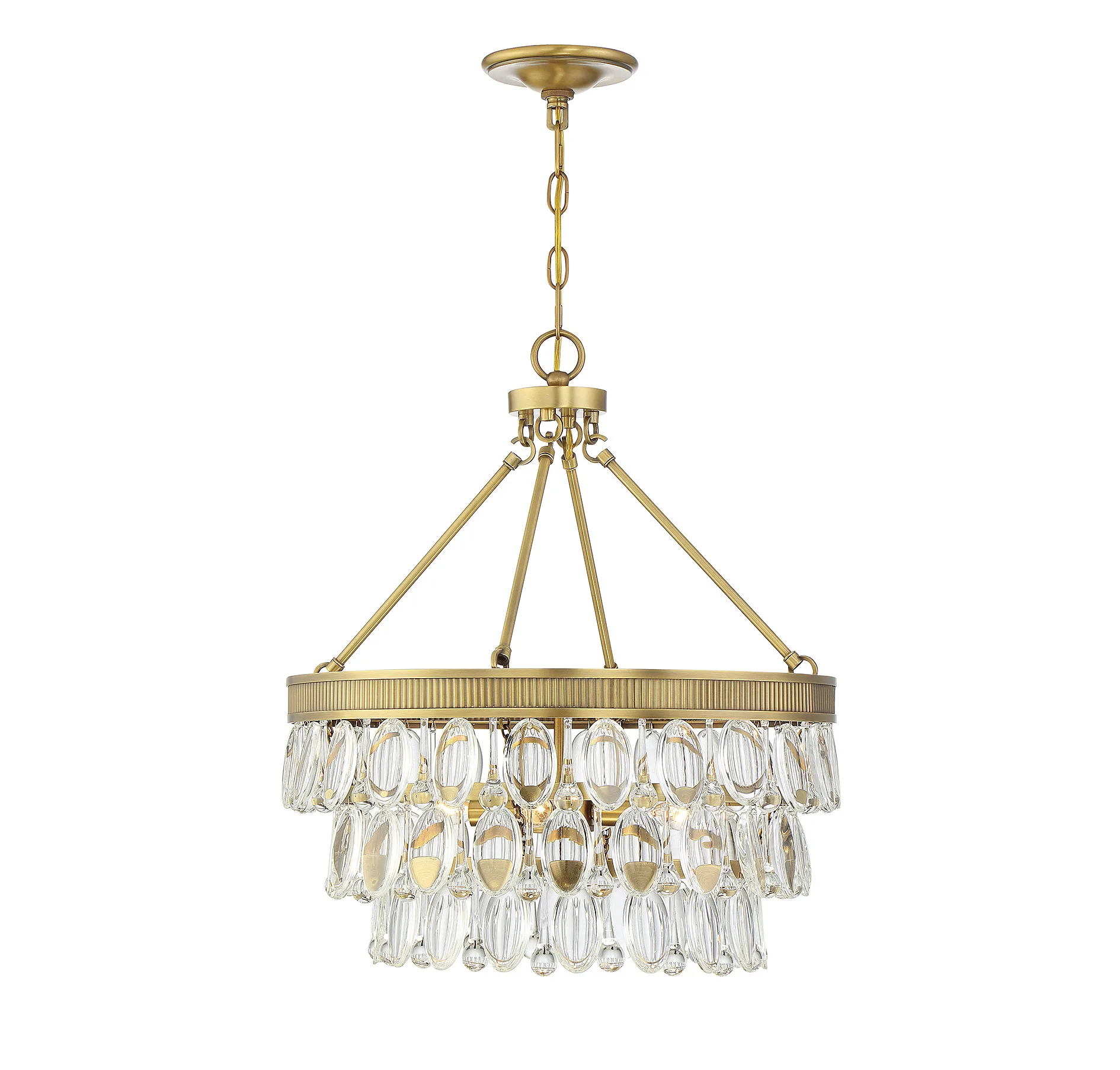 Windham Four Light Pendant in Warm Brass