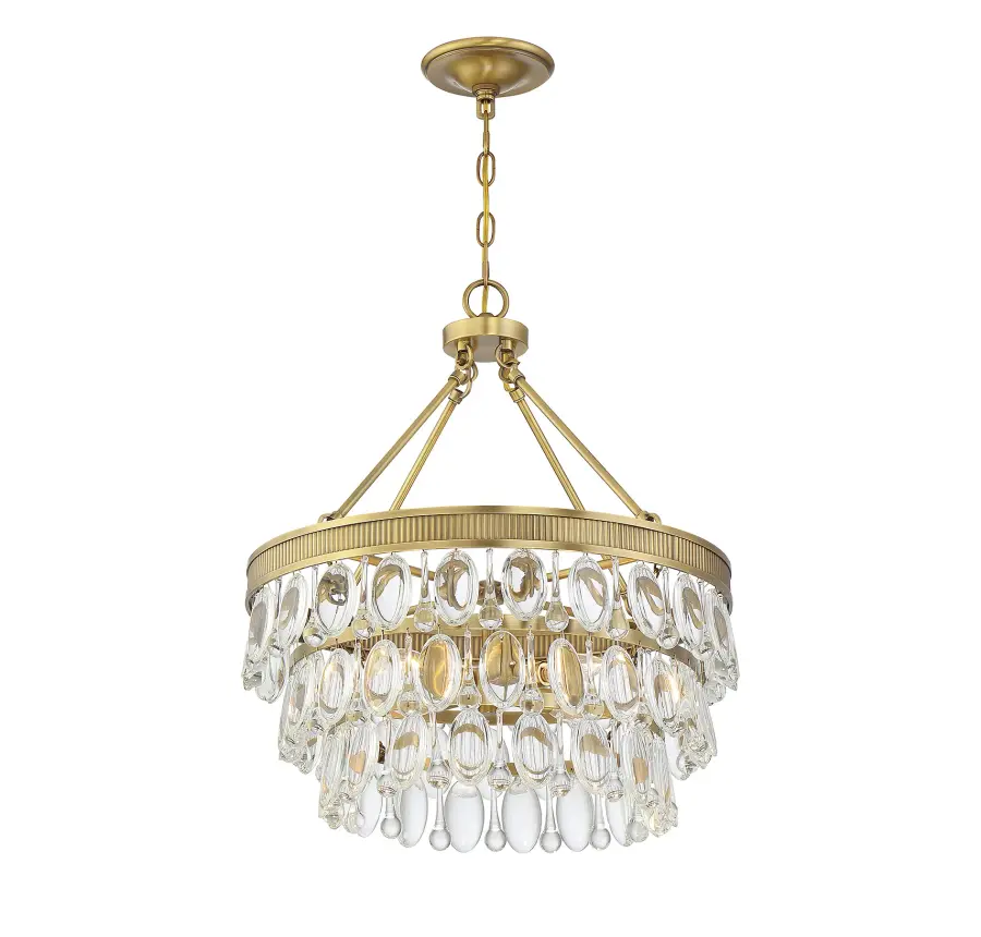 Windham 4-Light Pendant in Warm Brass - Image 3