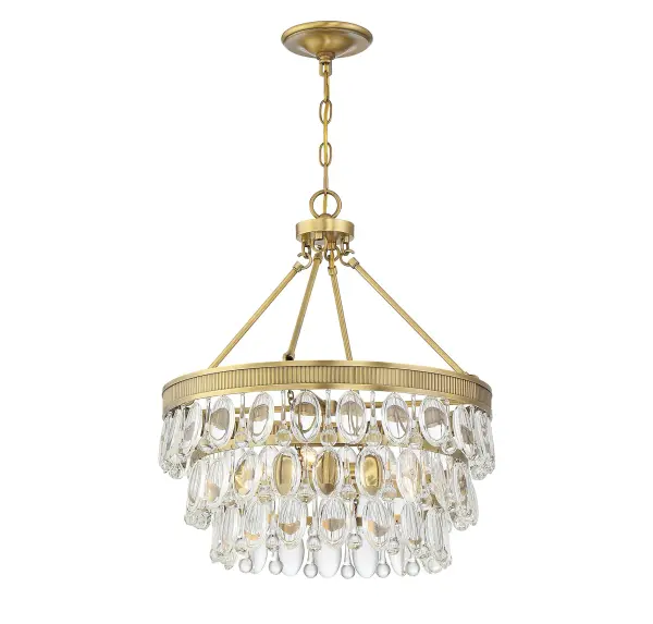 Windham 4-Light Pendant in Warm Brass - Image 4