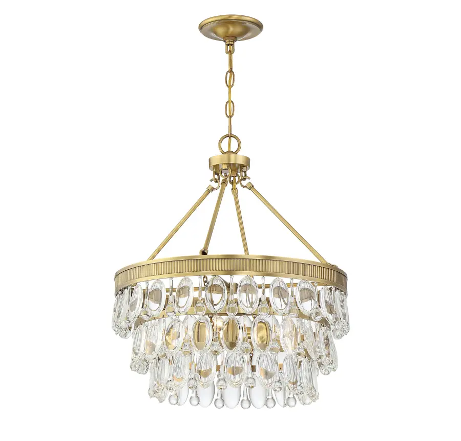 Windham 4-Light Pendant in Warm Brass - Image 4