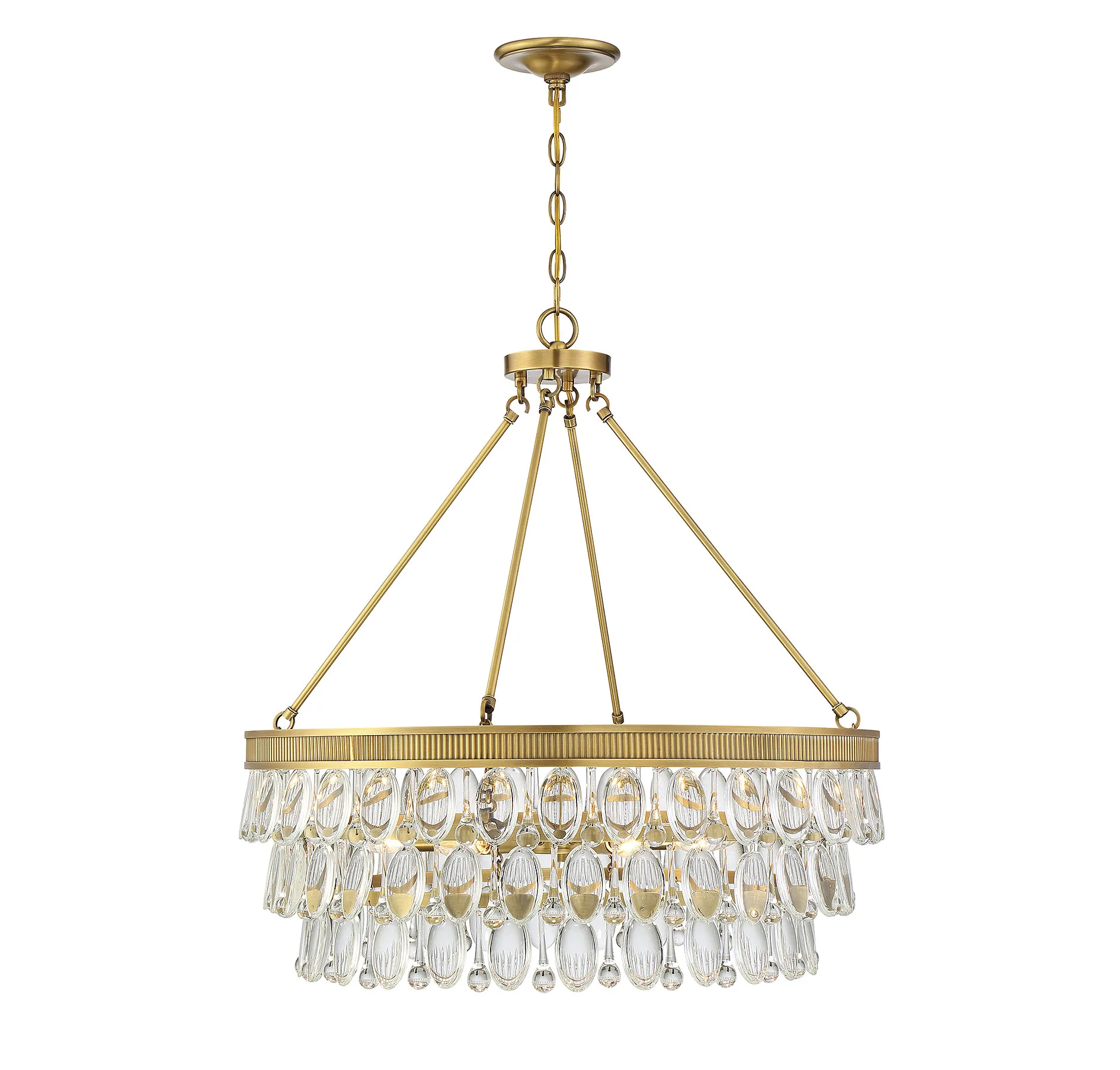 Windham Six Light Pendant in Warm Brass