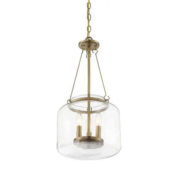 The Akron pendant combines timeless design with modern versatility. Its square clear glass shade and warm brass hardware create a sophisticated look that works beautifully in traditional and transitional spaces. - alternate view