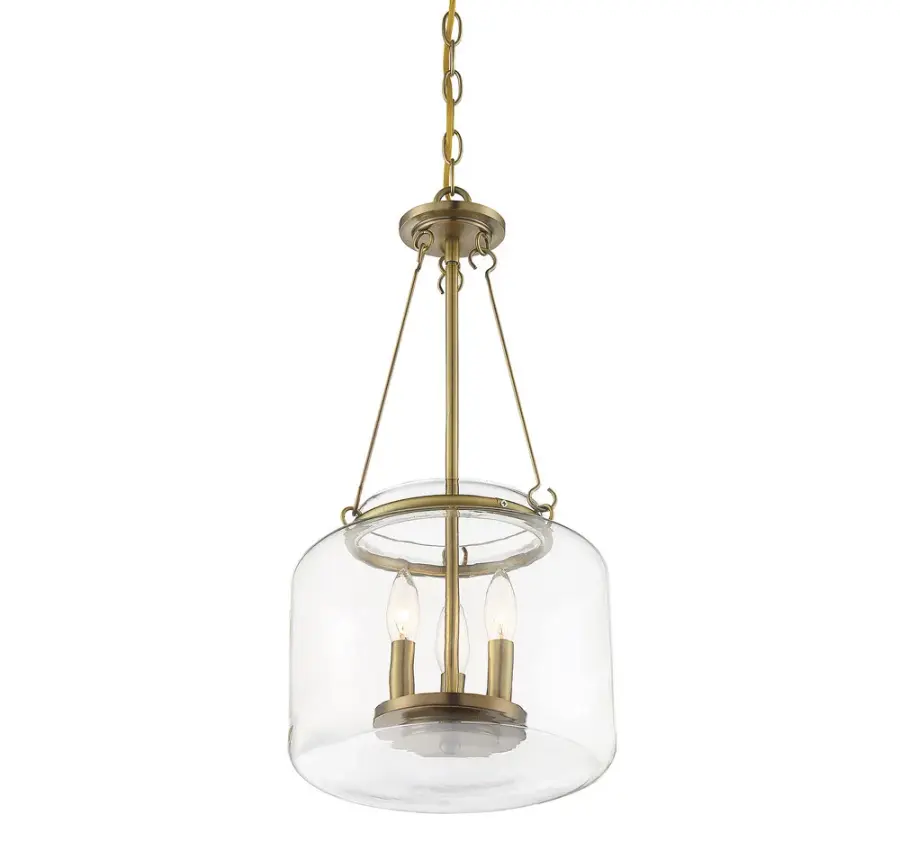 Akron Three Light Pendant in Warm Brass - Image 2