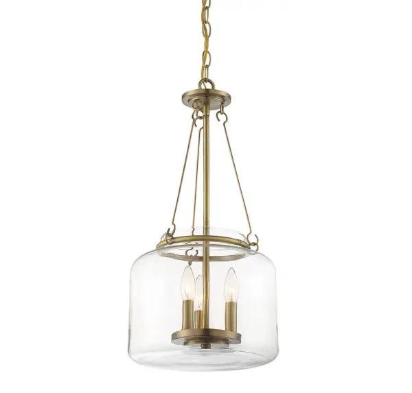 Akron Three Light Pendant in Warm Brass - Image 3