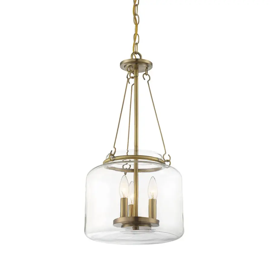 Akron Three Light Pendant in Warm Brass - Image 3
