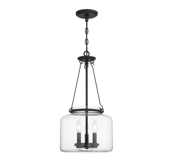 Akron 3-Light Pendant in Matte Black