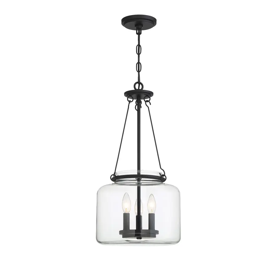 Akron 3-Light Pendant in Matte Black - Image 1
