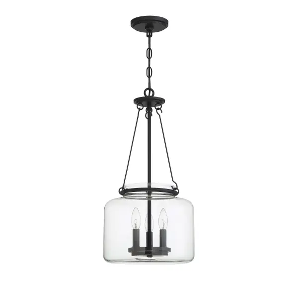 Akron 3-Light Pendant in Matte Black - alternate view
