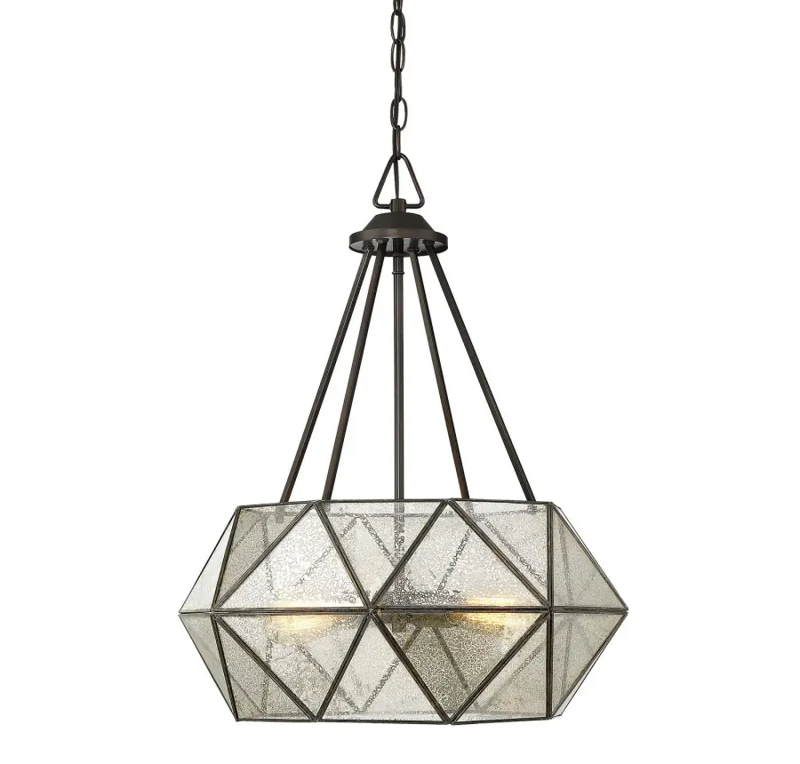Tartan 4-Light Pendant in Oiled Burnished Bronze - Image 1