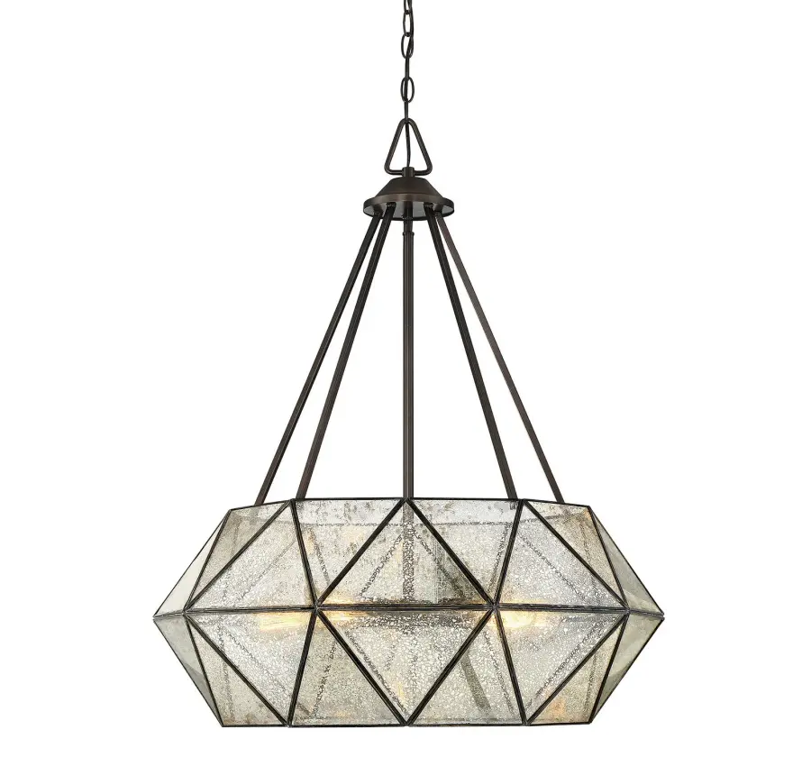 Tartan 5-Light Pendant in Oiled Burnished Bronze - Image 1