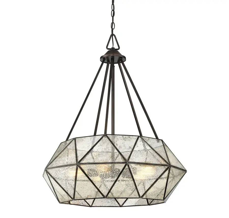 Tartan 5-Light Pendant in Oiled Burnished Bronze - Image 3