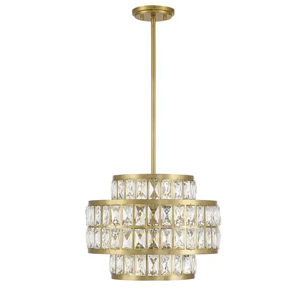 Renzo Three Light Pendant in Warm Brass - Image 2