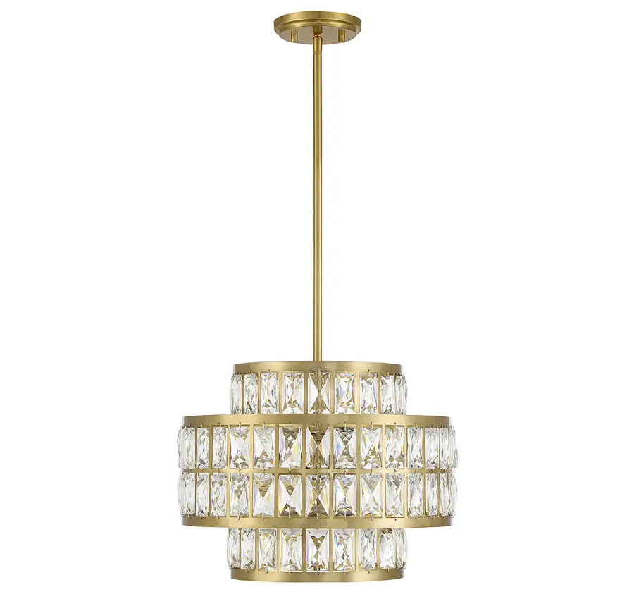Renzo Three Light Pendant in Warm Brass - Image 2