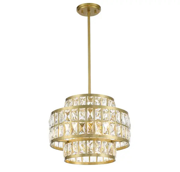 Renzo Three Light Pendant in Warm Brass - Image 3