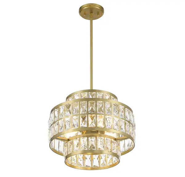 Renzo Three Light Pendant in Warm Brass - Image 4