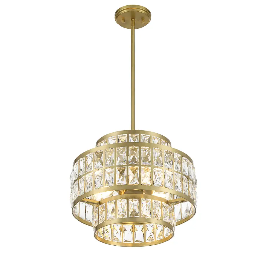 Renzo Three Light Pendant in Warm Brass - Image 4