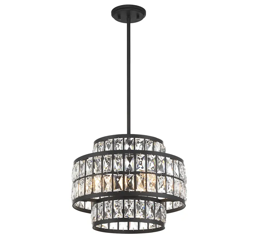 Renzo 3-Light Pendant in Matte Black - Image 3
